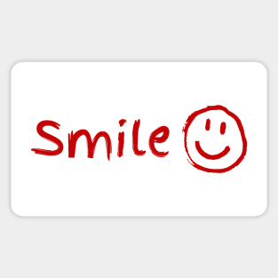 Smile and Be Happy Red Design Sticker